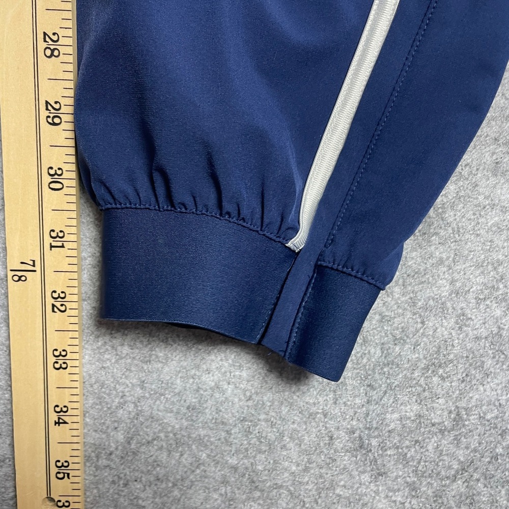 Adidas Mens Pants 2XLT Navy Blue Polyester Track Zip Sweatpants Stripe Joggers - Picture 9 of 12